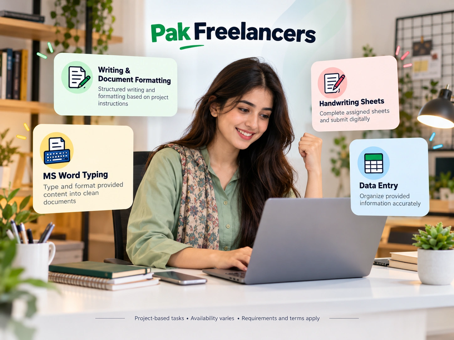 Pak Freelancers task categories overview